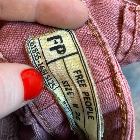 Free People High Rise Skinny Jean Rose Pink Size 26 - Picture 3 of 9